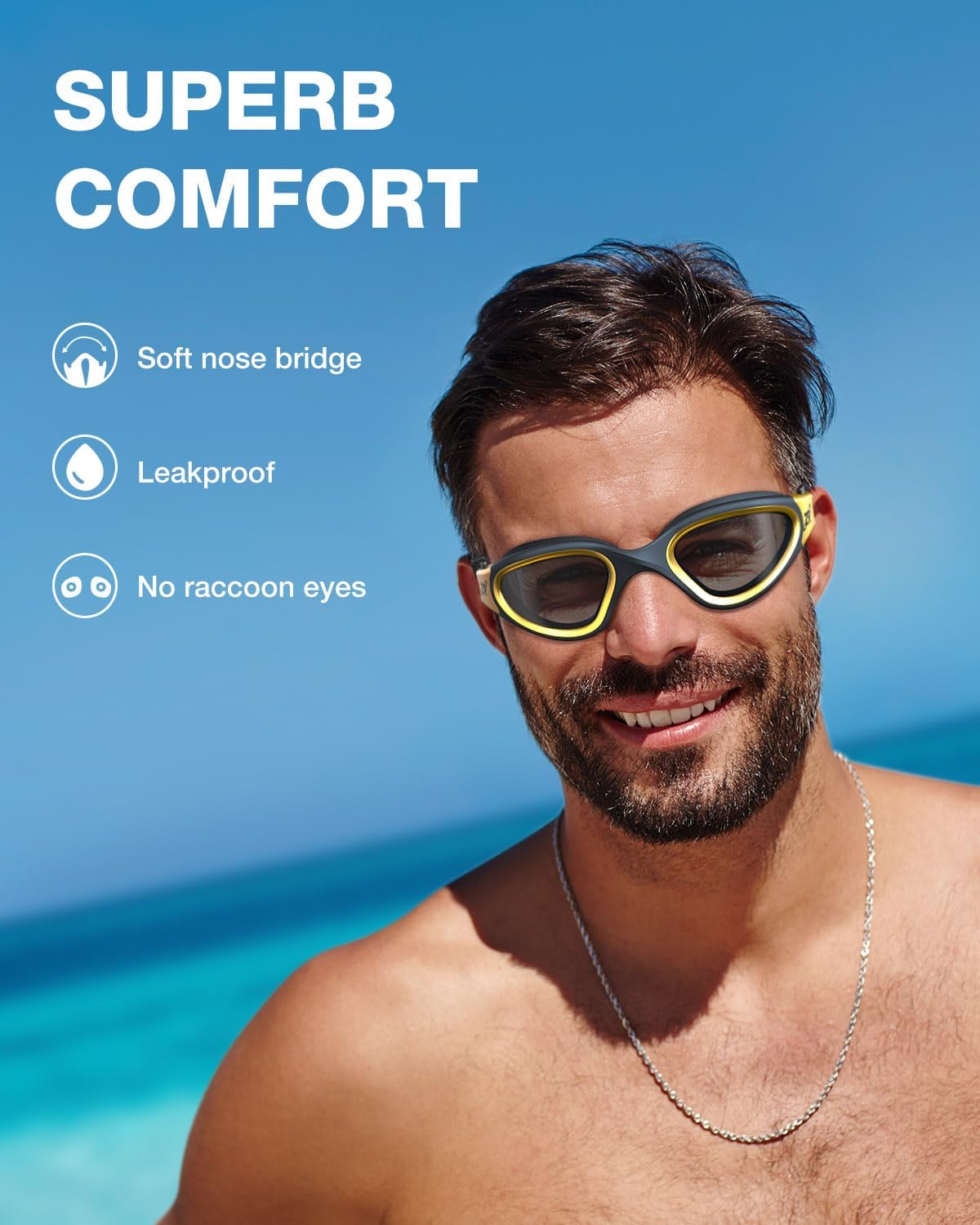 Detalle de ZIONOR G1 Polarisierte Schwimmbrille – UV-Schutz, Anti-Nebel, breites Sichtfeld