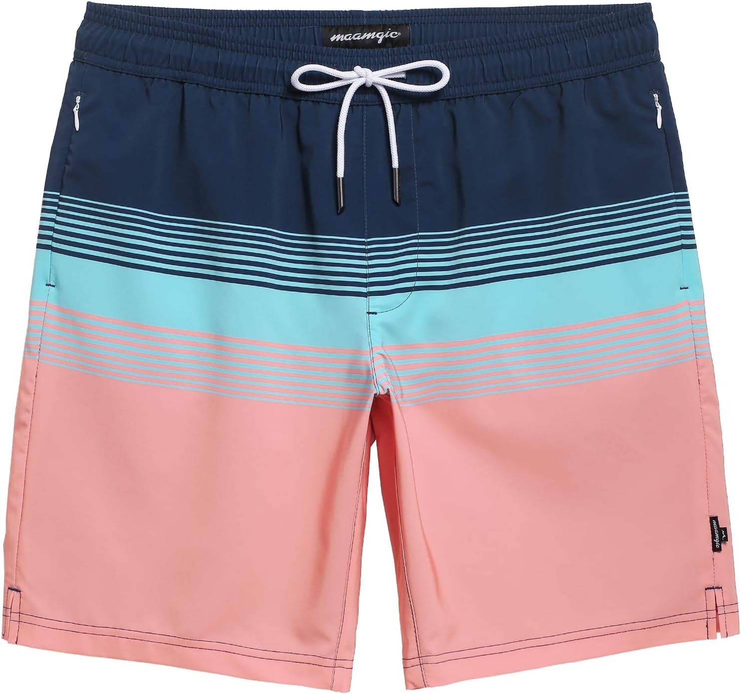 Detalle de MaaMgic Badehose Herren: Schnelltrocknende Boardshorts mit Mesh-Futter, 18 cm Innenlänge