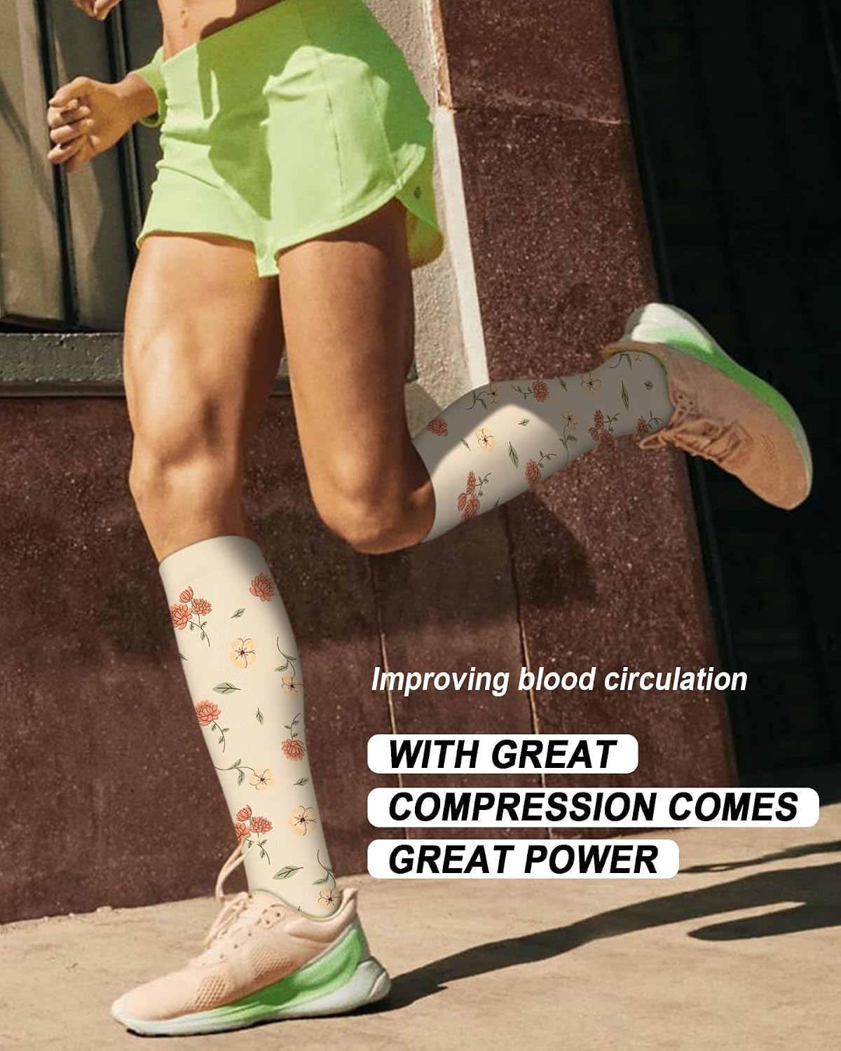 Detalle 2 de DHSO Graduated Compression Socks, Knee-High, 15-20 mmHg, 6 Pairs