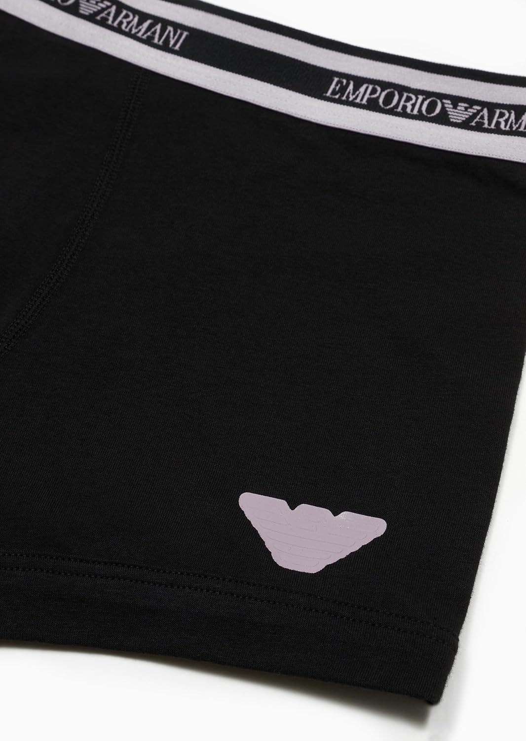 Detalle de Emporio Armani Boxer Uomo Stretch Cotton Shiny Logoband – Nero, Taglia M