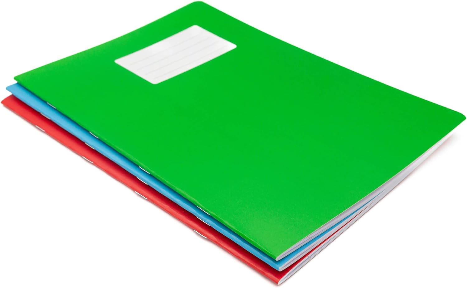 Detalle de Flying Colours A4 Exercise Books – 3-Pack, 8mm Ruled, Assorted Colours (Red, Green & Blue)