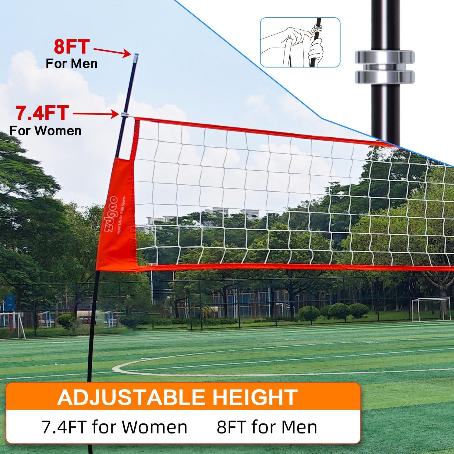 Detalle de Zdgao Portable Volleyball Net 18FT
