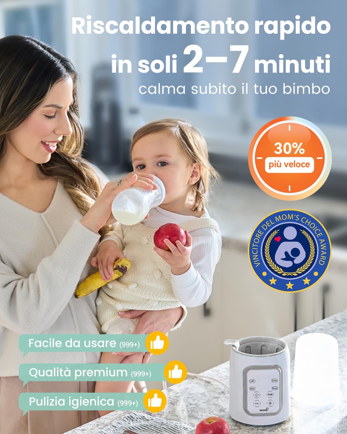 Thumbnail 1 de Grownsy Scaldabiberon per Bambini 10-in-1 con sterilizzatore e timer
