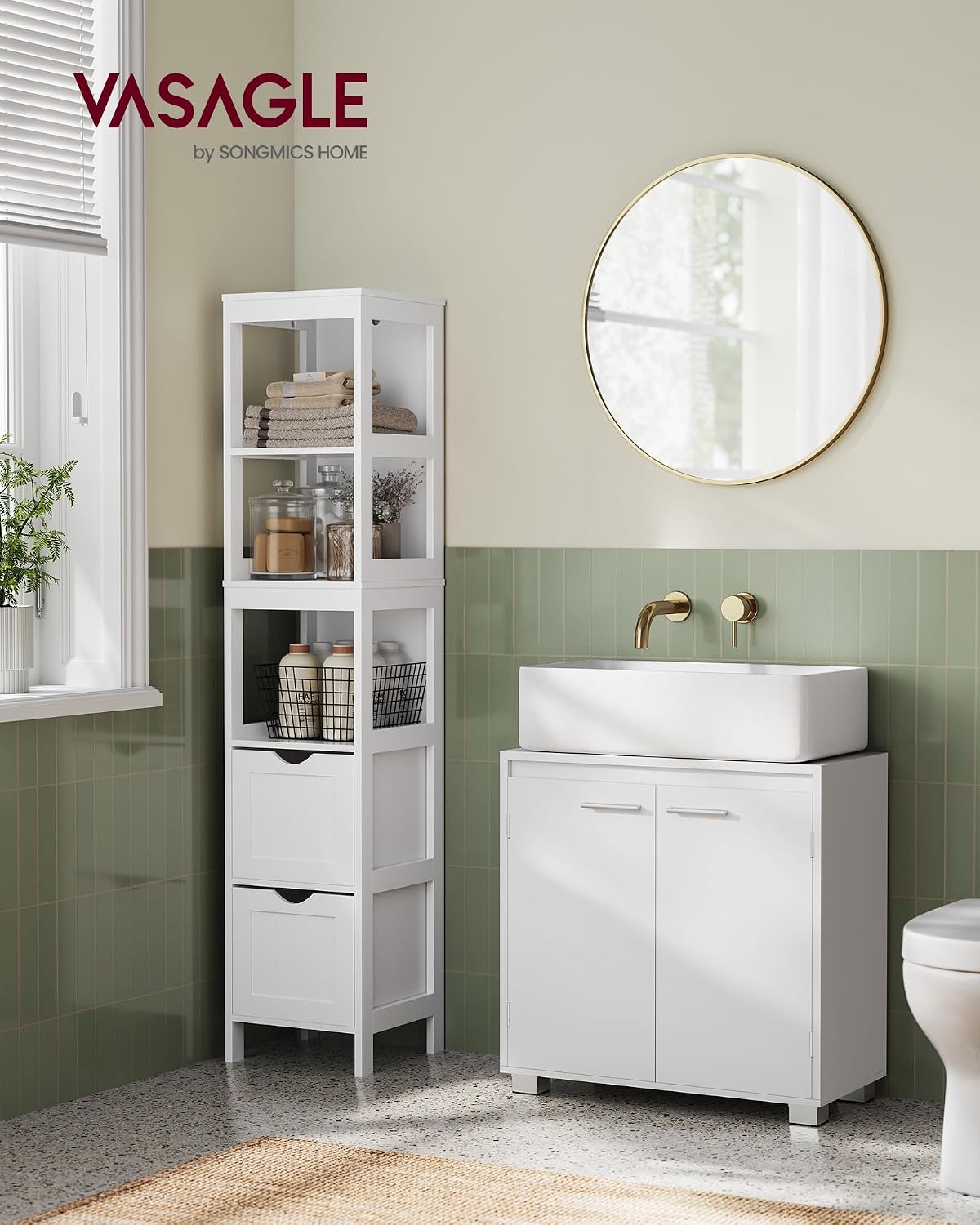 Detalle 2 de VASAGLE Mobile sottolavabo BBK506W01 60 cm