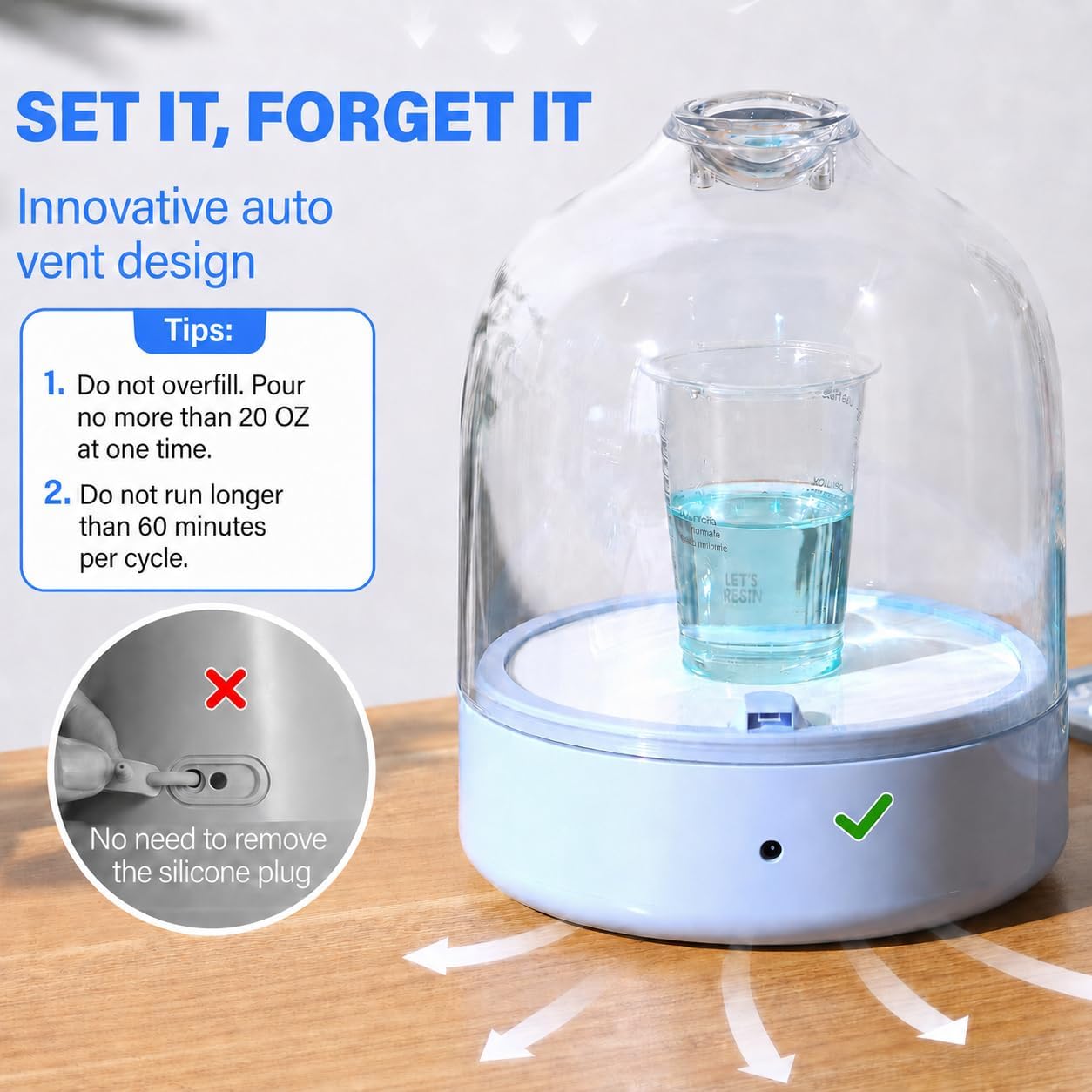 Detalle 1 de LET'S RESIN Airzero Resin Bubble Remover with Digital Display and Timer