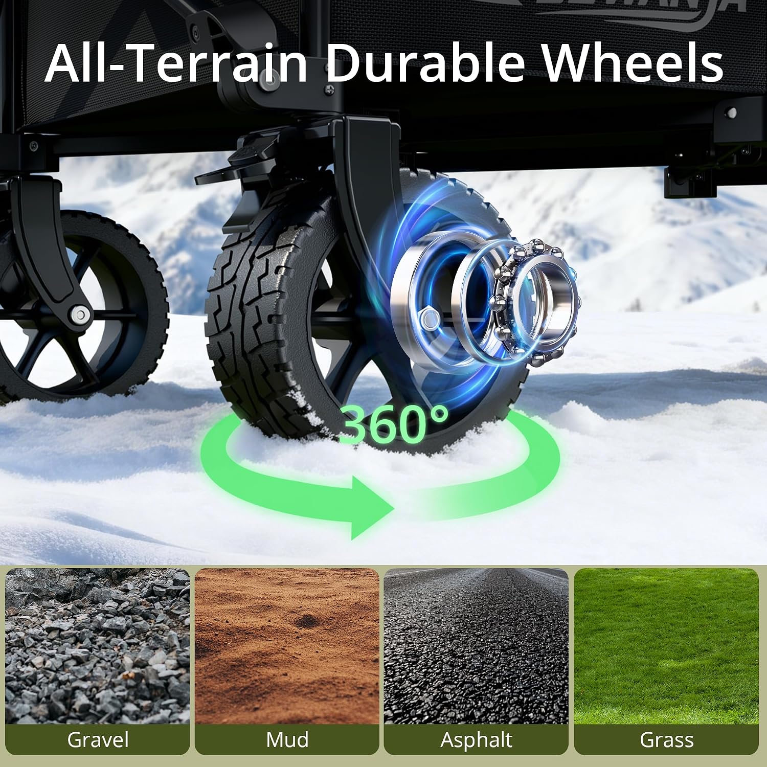 Thumbnail 3 de LEWANJA 200L Folding Trolley: Heavy-Duty Collapsible Garden Handcart