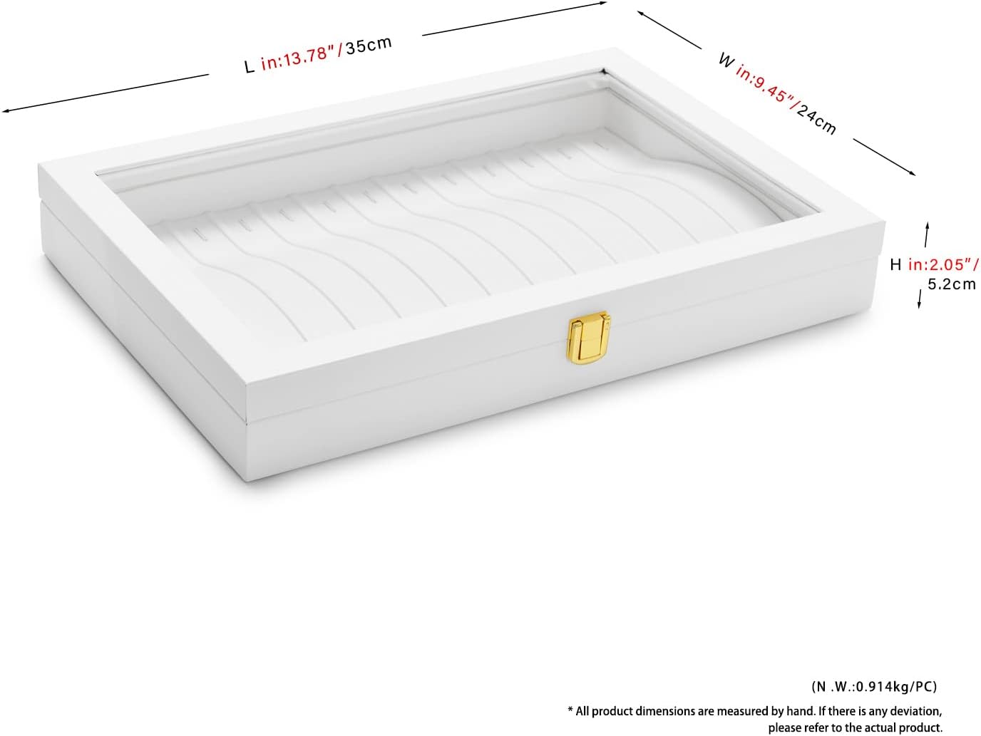 Thumbnail 1 de Papten Bandeja apilable para joyas con tapa de piel, blanca✨