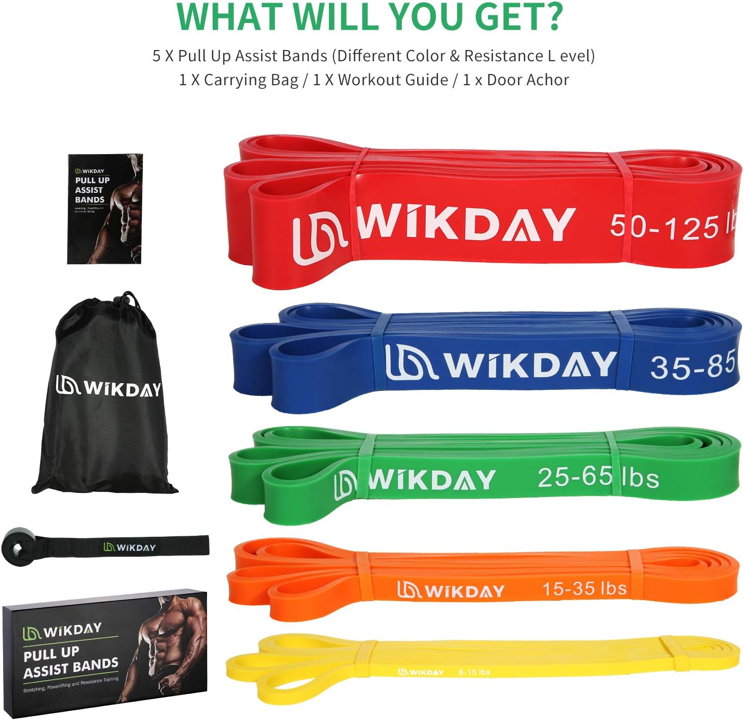 Thumbnail 1 de WIKDAY Resistance Bands Set 5 Levels