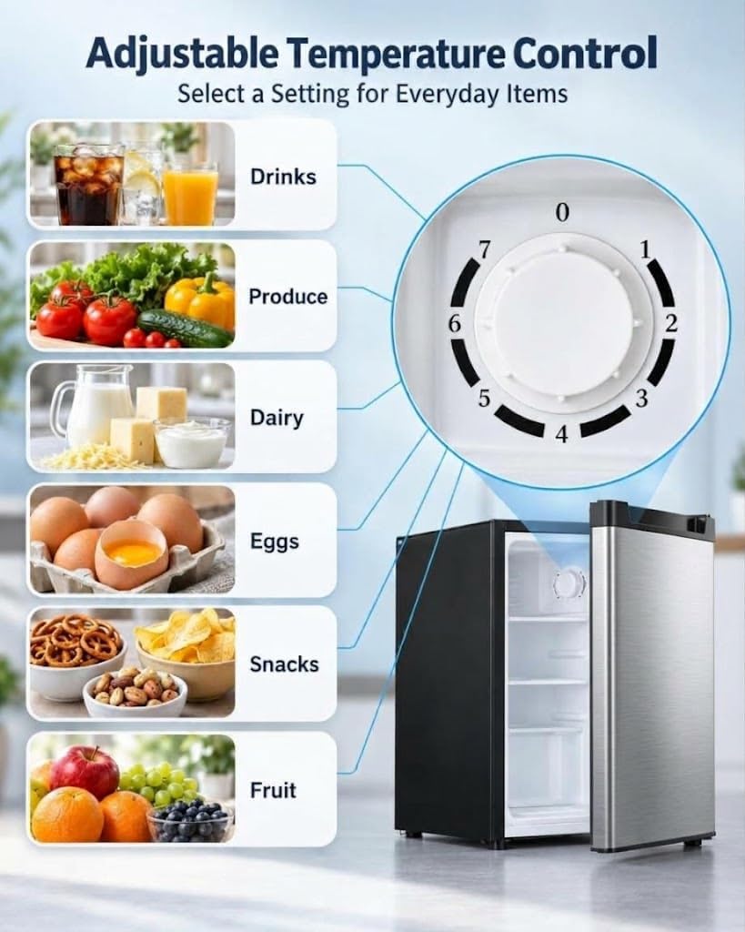 Detalle 1 de COWSAR BC-46B 1.6 Cu. Ft. Mini Fridge with Reversible Door