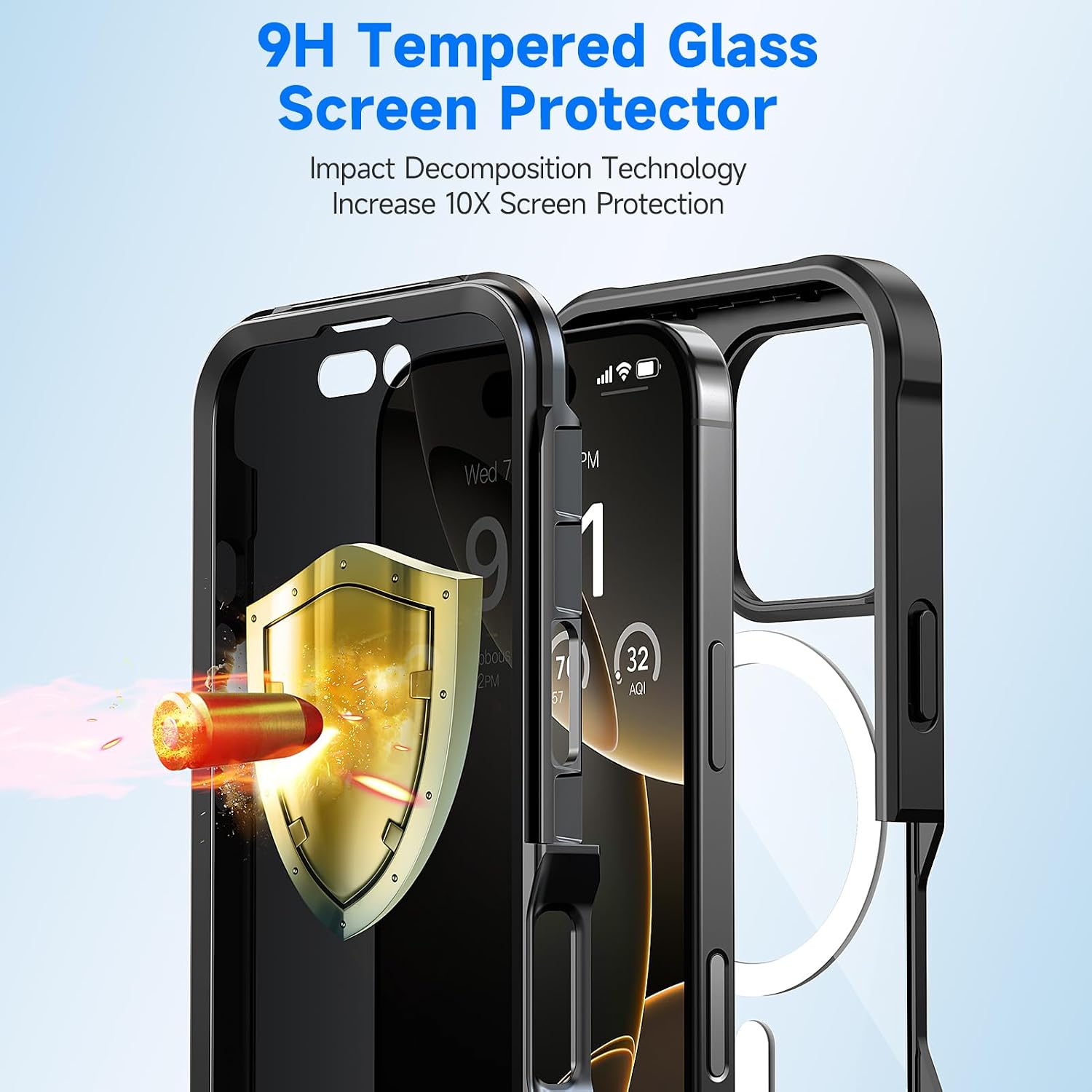 Thumbnail 3 de seacosmo Magnetic iPhone 16 Pro Max Case with MagSafe privacy screen protector (Black)
