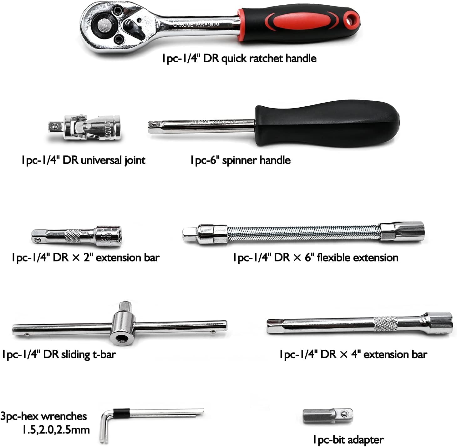 Detalle 2 de EGOFINE 46‑piece 1/4" drive socket set