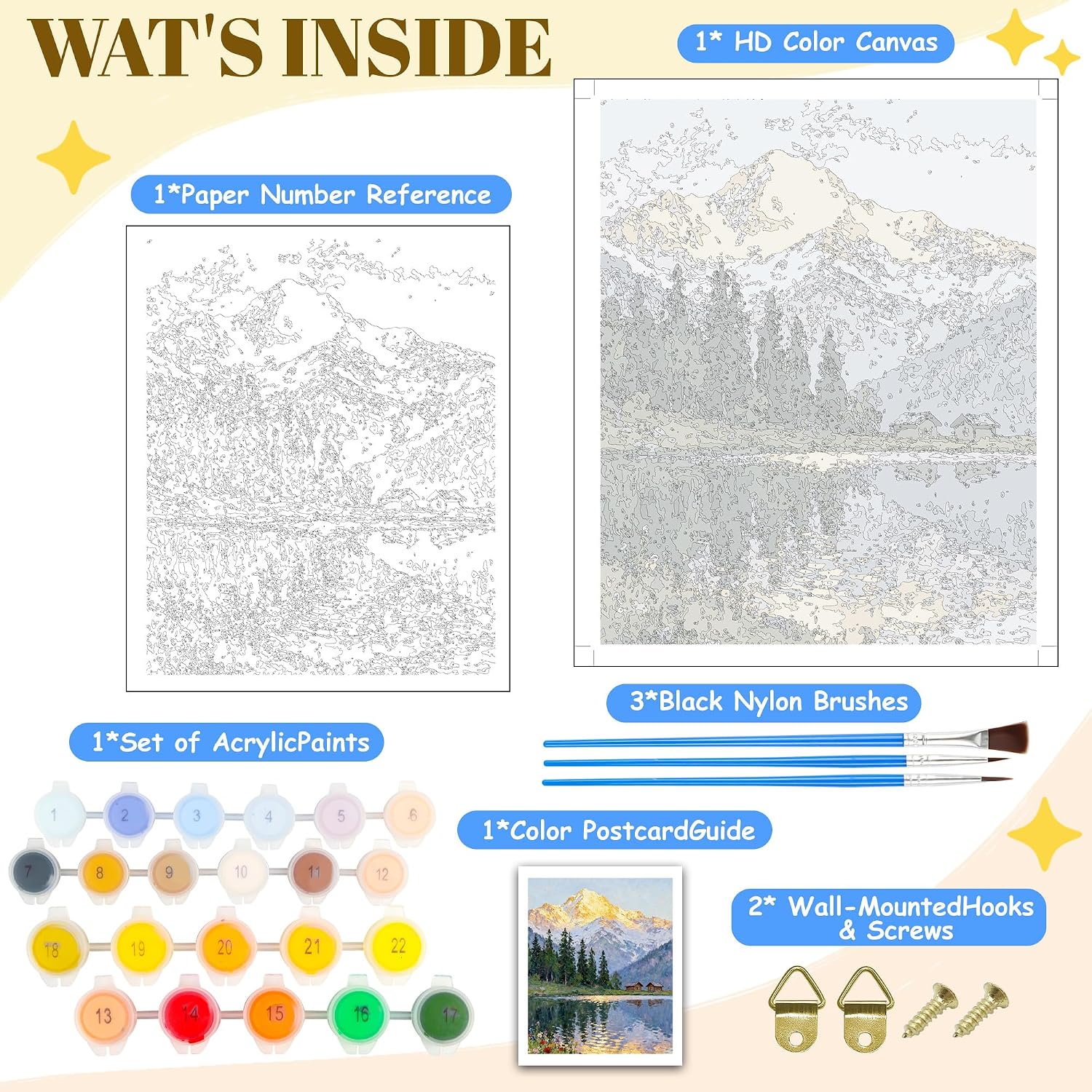 Detalle de NKVNKV Paint by Numbers Kit, 16 x 20 Inch Canvas
