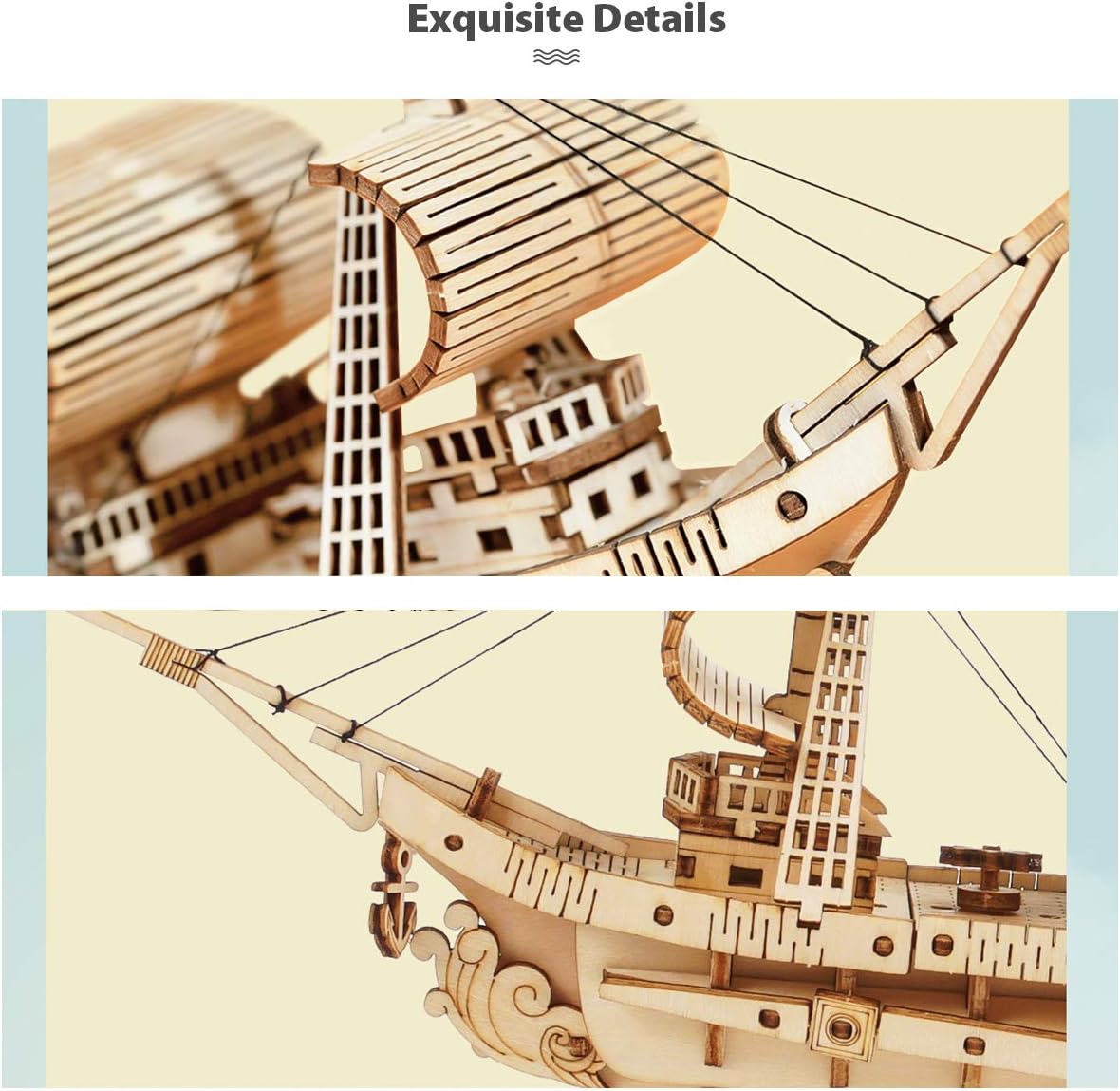 Detalle de Rolife Bateau à Voile Puzzle 3D en bois TG305, maquette à construire pour adultes (modélisme & décoration)
