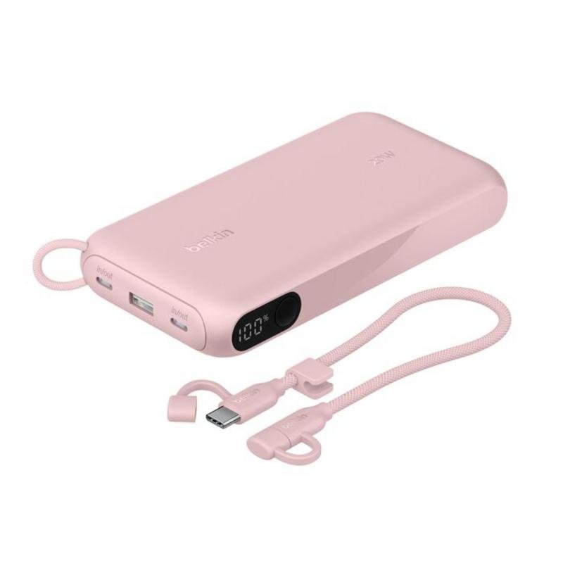 Detalle 2 de Belkin BPB028HQPK BoostCharge Powerbank 20K Rosa: batería externa de 20000 mAh con pantalla