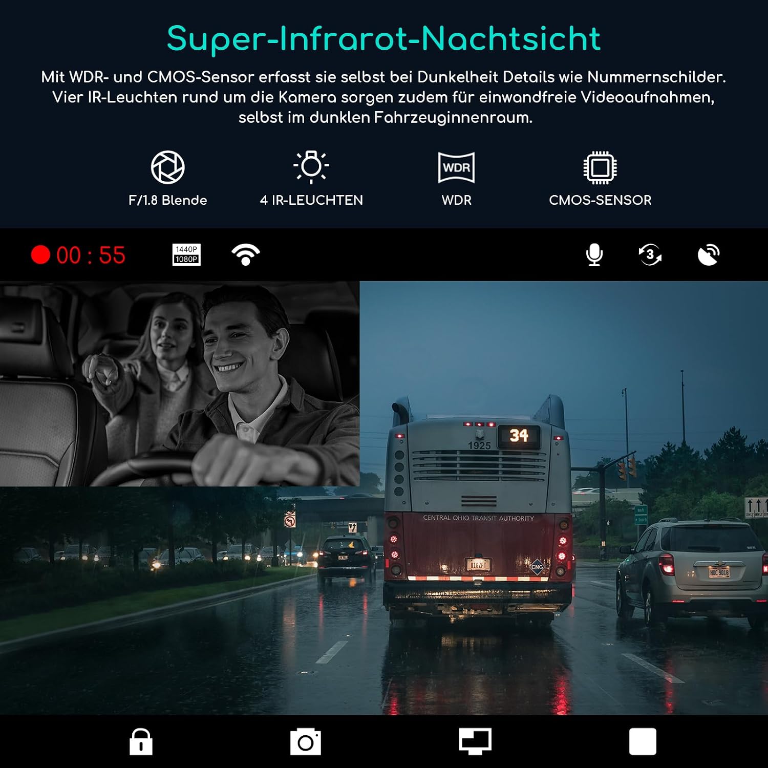 Thumbnail 3 de COOAU D30S 4K Dashcam Auto mit GPS
