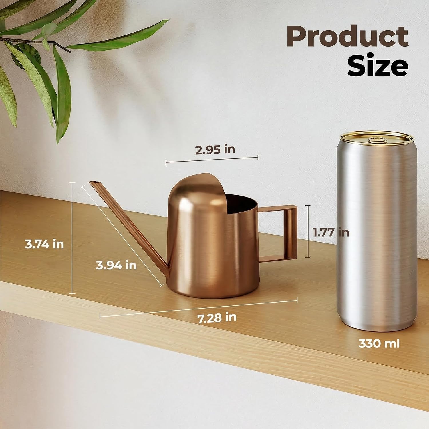 Detalle de Bamworld Annaffiatoio Piccolo in Bronzo per Piante da Interno ed Esterno, 300 ml