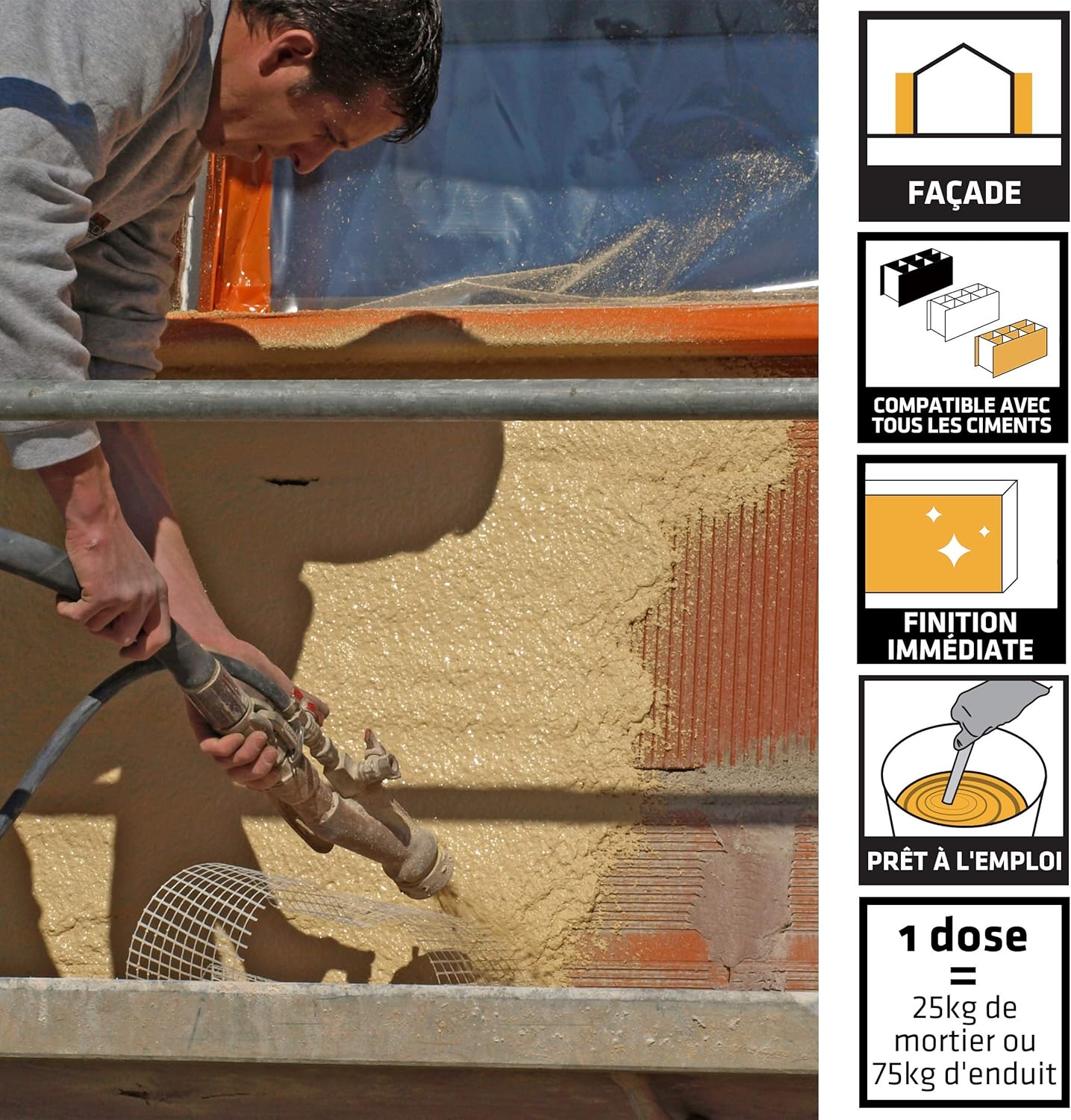 Thumbnail 1 de SikaCem Accélérateur Façade Transparent – Accélérateur de prise 20 L pour enduits, mortiers de montage et bétons