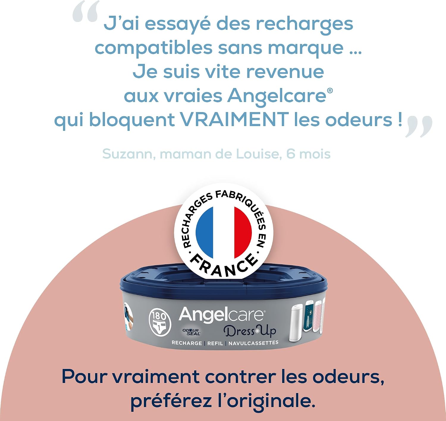 Thumbnail 1 de Angelcare – 3 Recharges Octogonales pour Poubelle à Couches Dress Up, Anti-Odeur, Fabriqué en France