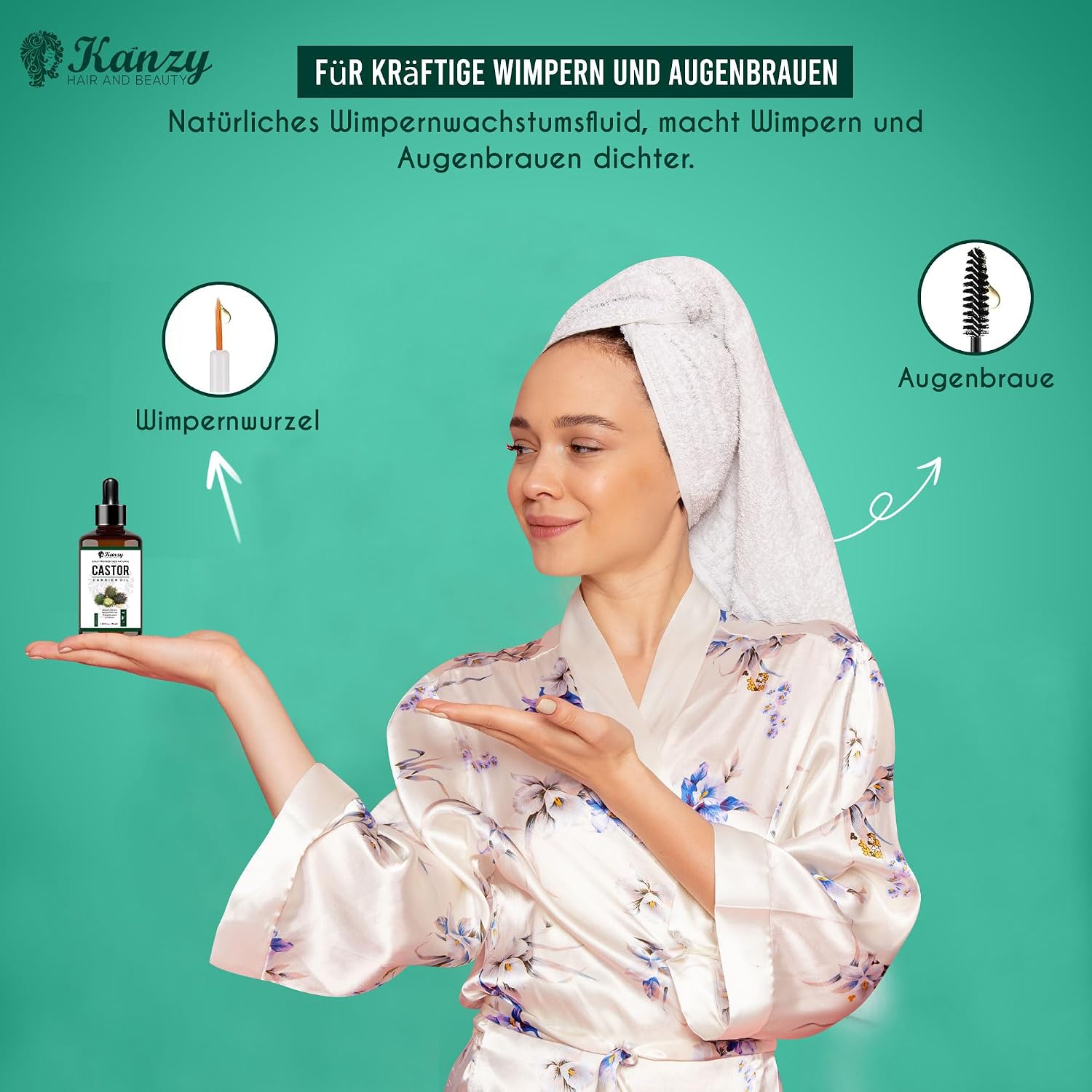 Detalle de Kanzy Rizinusöl 50ml für Haare und Haut