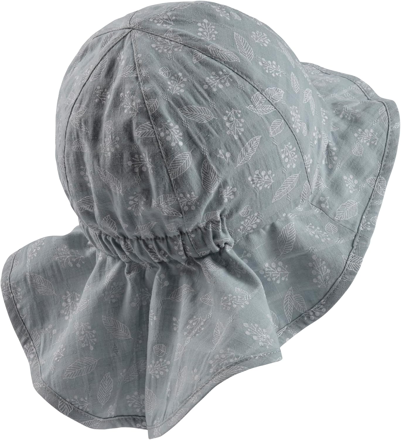 Detalle 2 de Sterntaler Sonnenhut Blätter mit Nackenschutz – Baumwollstoff mit Bindeband, UV30