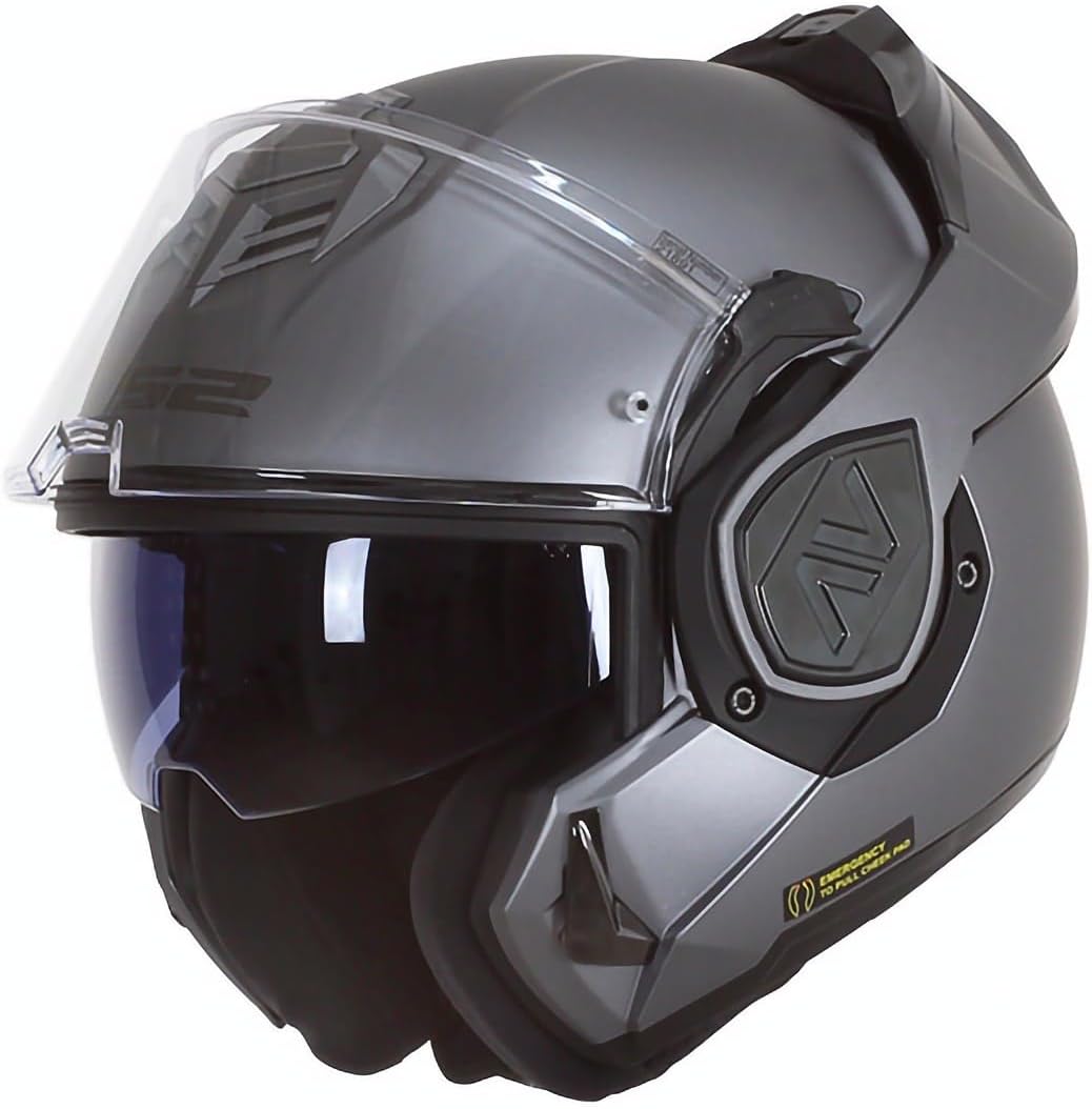 Detalle de LS2 ADVANT SOLID Matt Titanium – Casco modulare ECE 22.06 (M)
