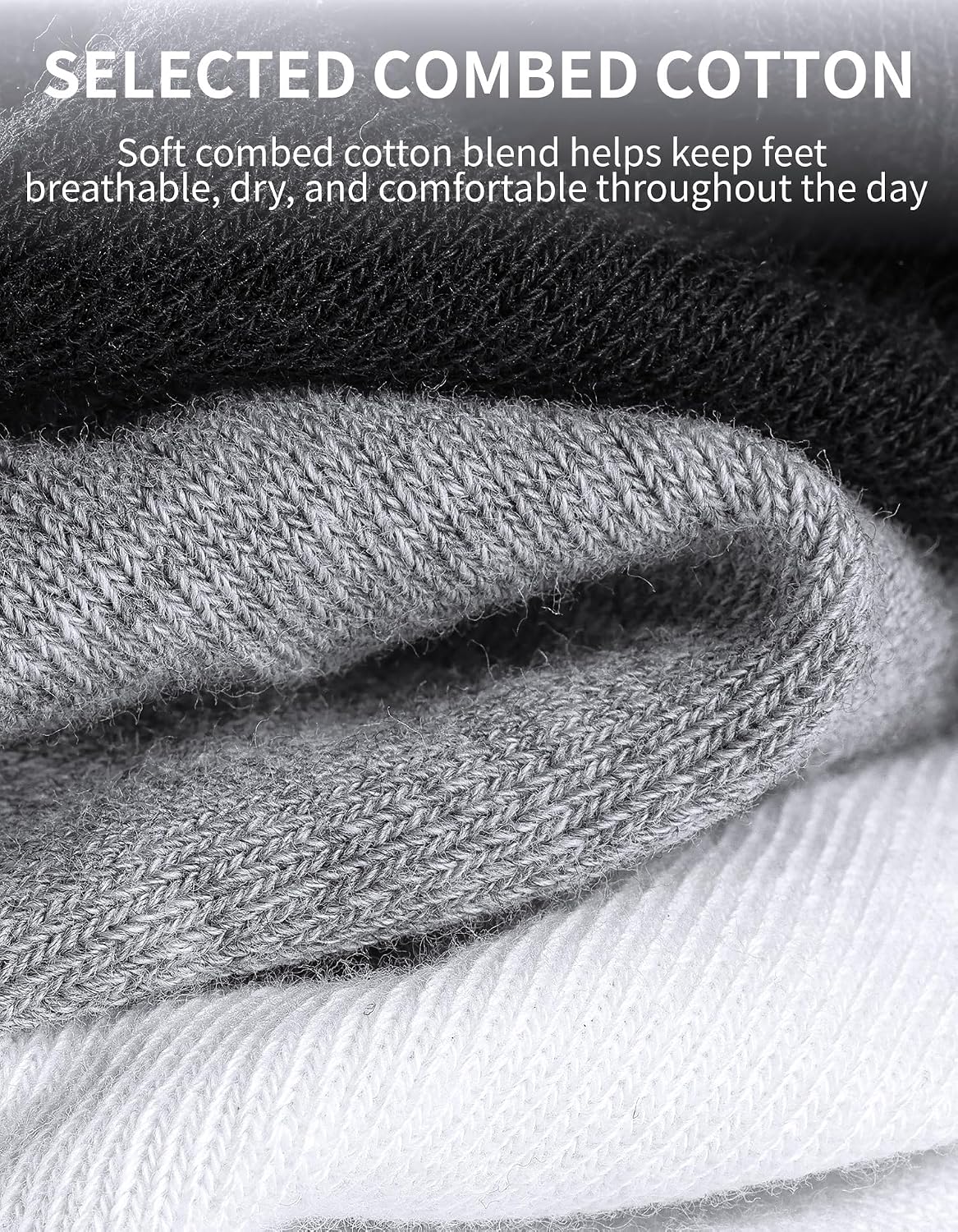 Detalle de CLOSEMATE 5/10 Pairs Ankle Socks in breathable cotton with non-slip low-cut comfort