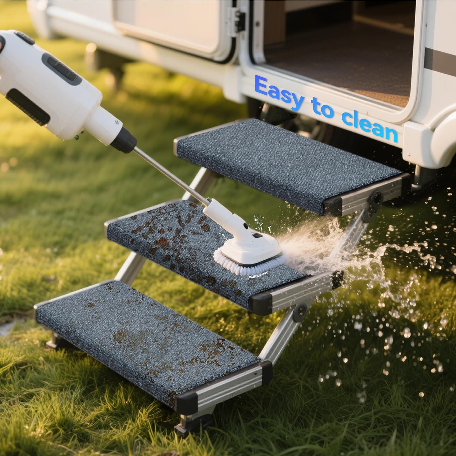 Thumbnail 6 de EFEALL Wohnmobil Trittstufen Fußmatte mit Schnallenverschluss – rutschfest, verstellbar für 18–24 cm Stufen