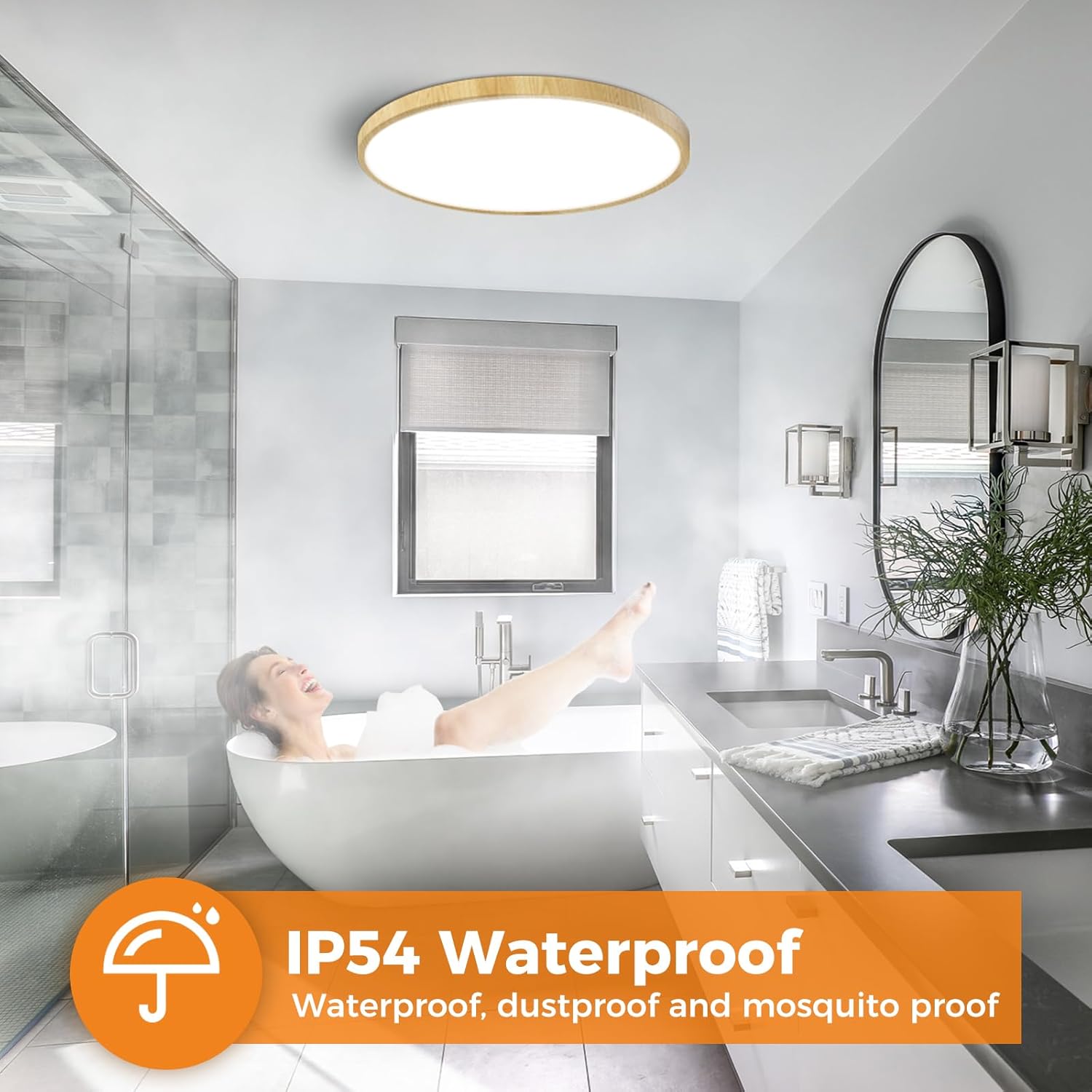 Thumbnail 3 de Slochi LED Deckenleuchte Flach 30 cm – 3 Farbtemperaturen (3000K/4000K/6500K), IP44, ultradünn