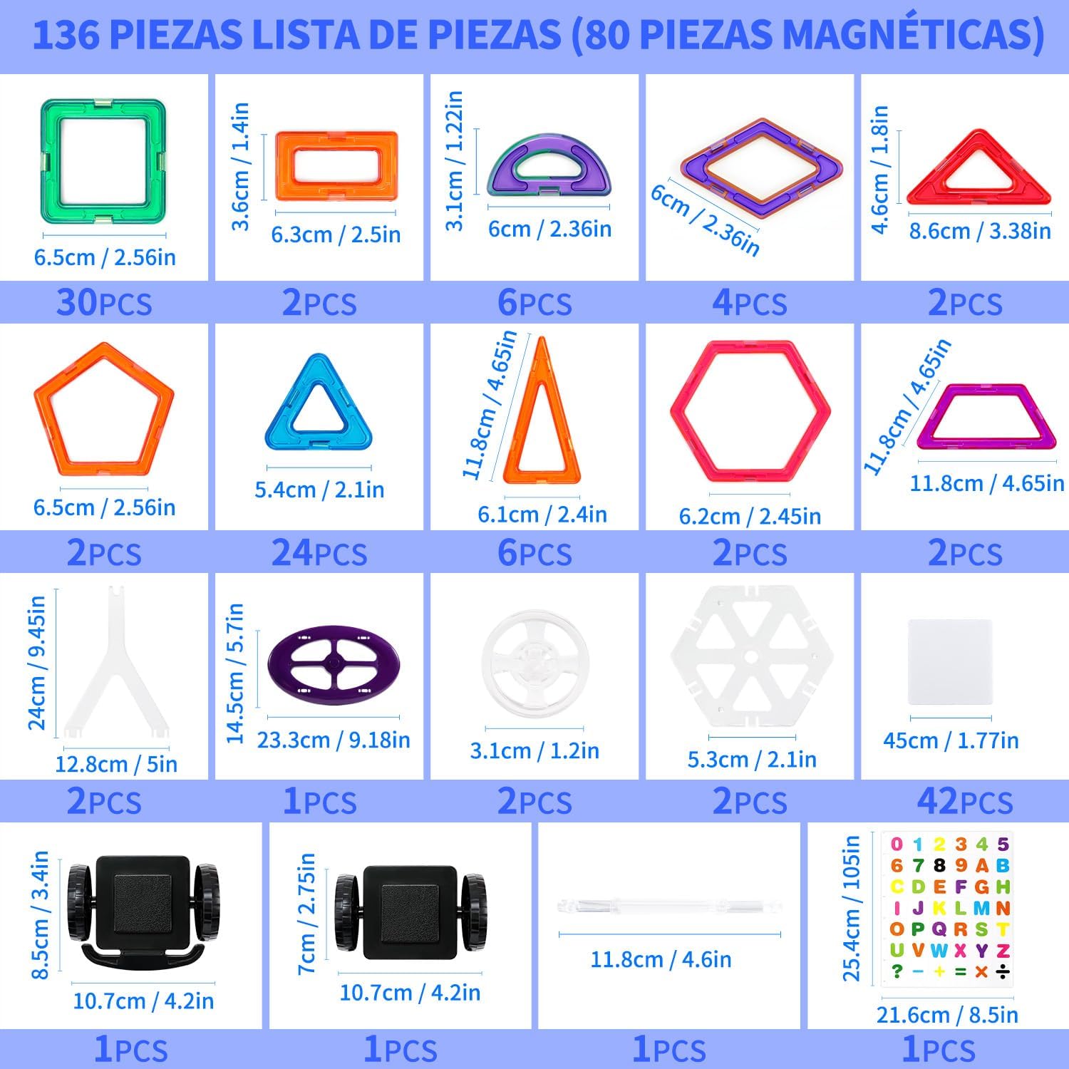Thumbnail 4 de Theefun Bloques Magnéticos, 136 Piezas de Creatividad 🎉