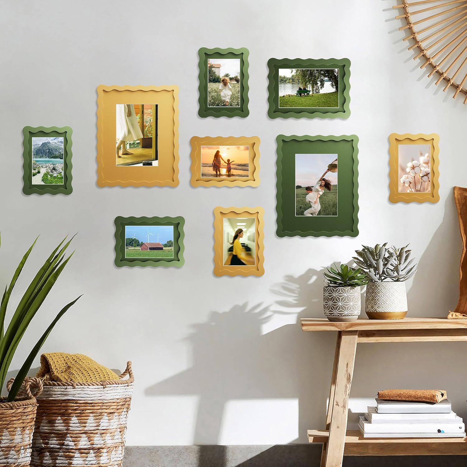 Thumbnail 2 de THKRLOF 11x14 Picture Frame with Mat for 8x10, Green, 1 Pack