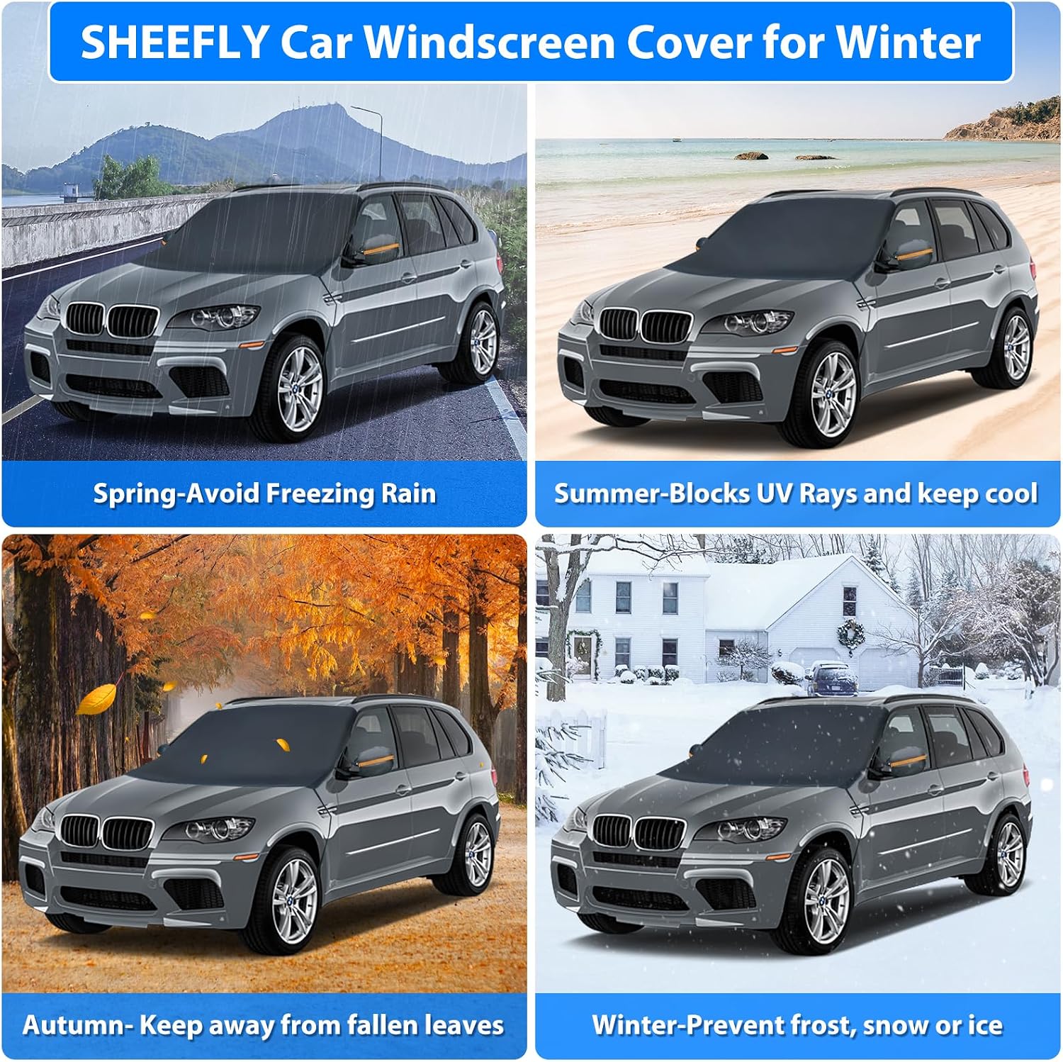Thumbnail 6 de SHEEFLY 195 x 120 cm windscreen cover for snow