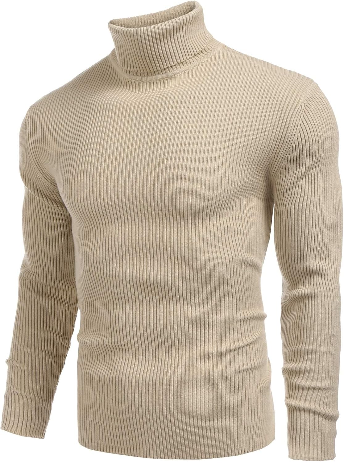 Detalle 2 de COOFANDY Men’s Slim Fit Turtleneck Sweater, Ribbed Knit Pullover