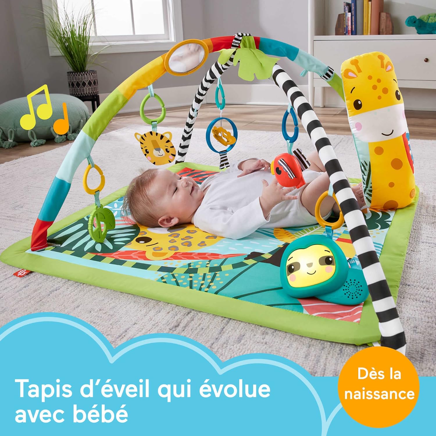 Detalle de Fisher-Price Tapis de jeu 3-en-1 Jungle - HJW08