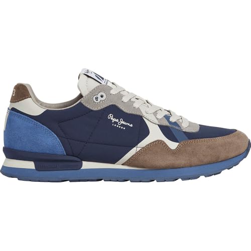 Detalle de Pepe Jeans Brit Prints M Tenis retro marrón nogal 6 UK