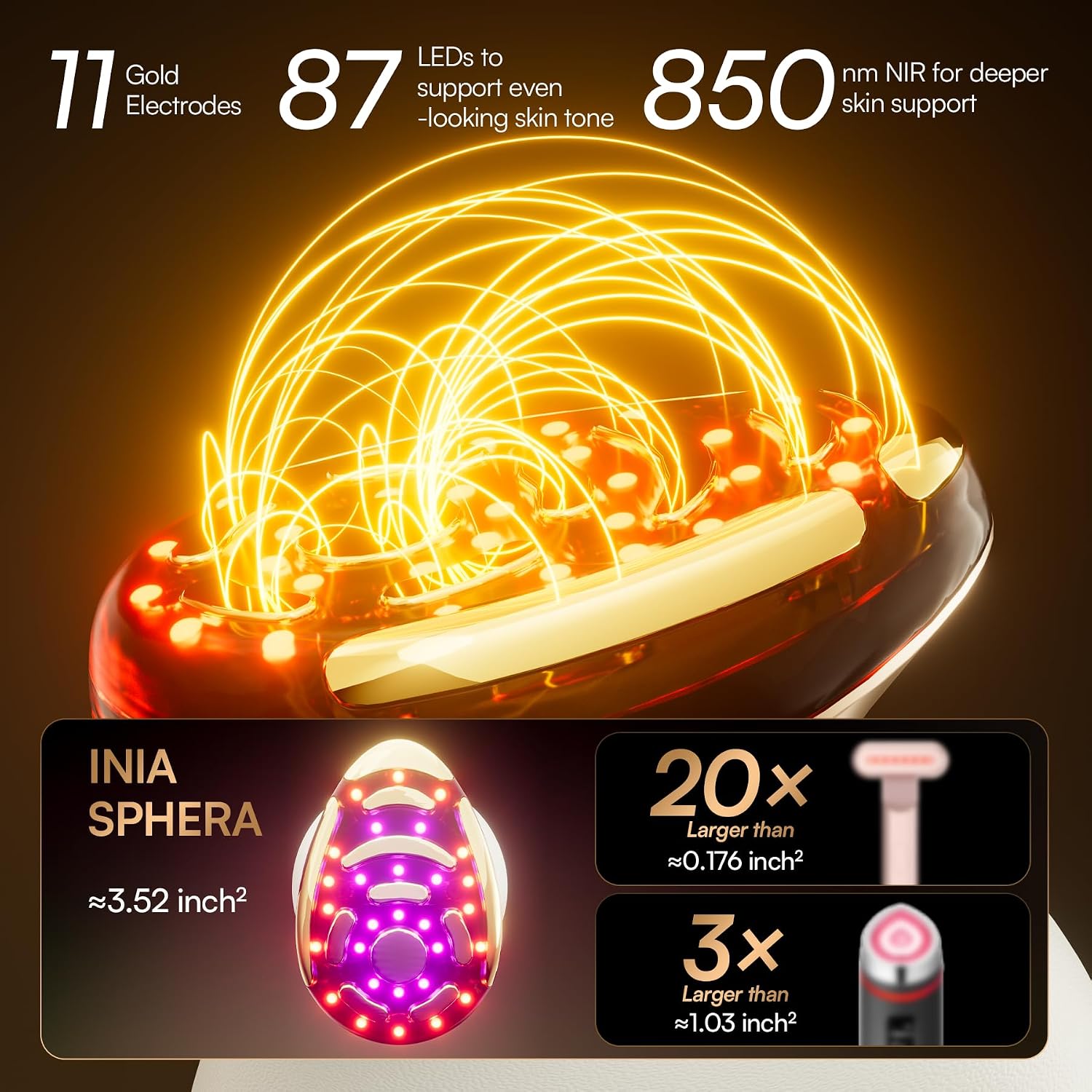 Thumbnail 1 de INIA SPHERA INIA-BD002 Microcurrent Facial Device with Red LED, Heat and Cooling