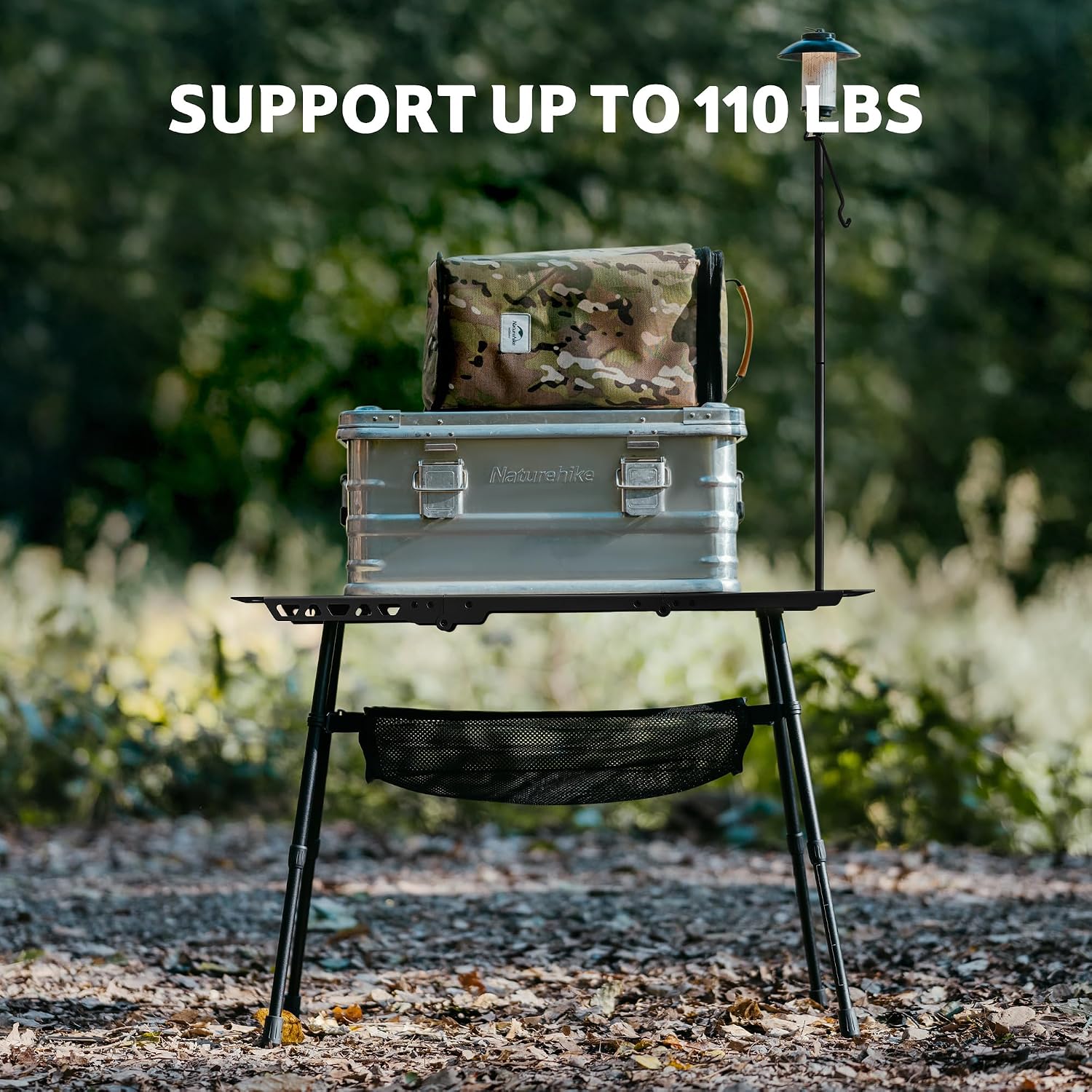 Thumbnail 4 de Naturehike 6977465868688 vikbart campingbord med svart plastskiva och metallram