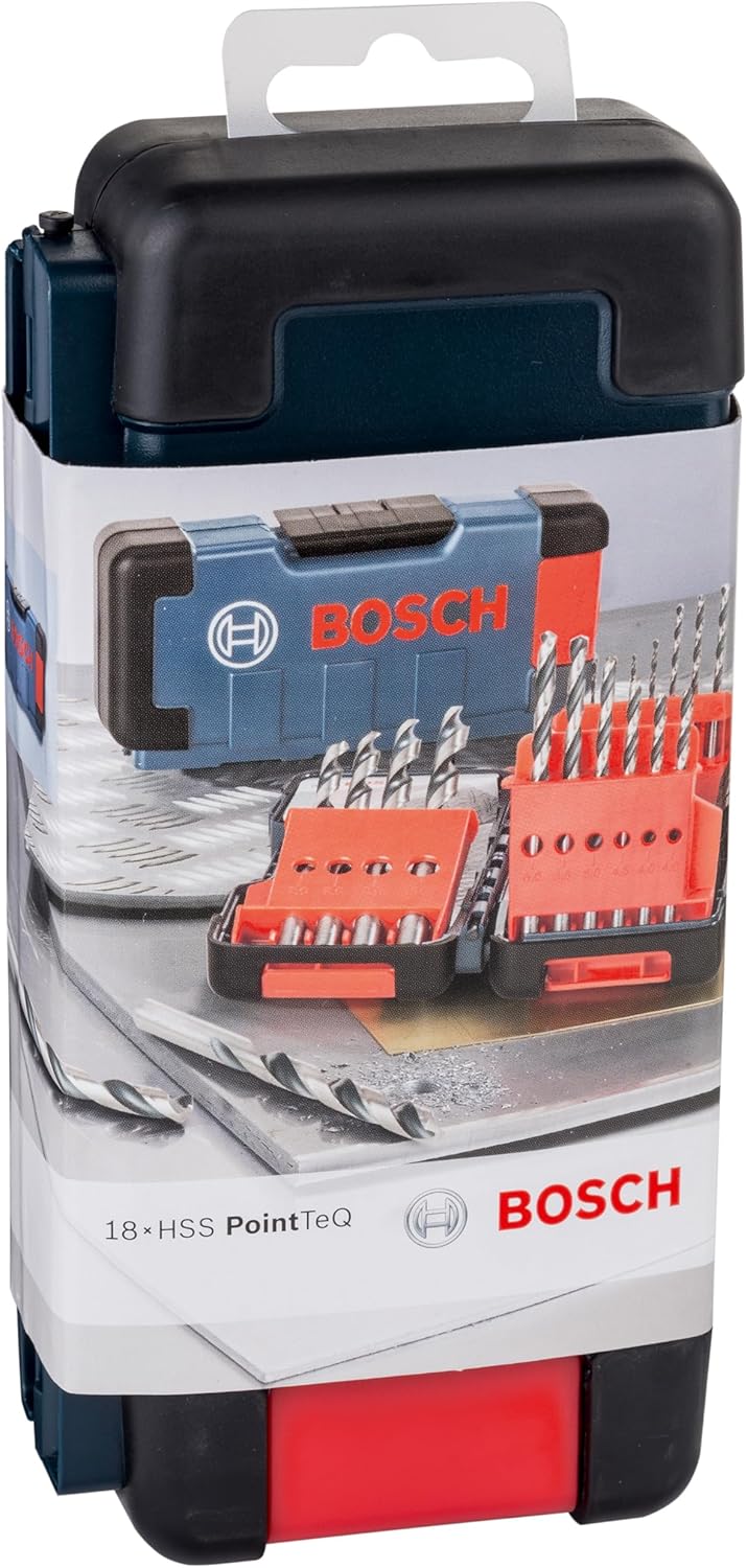 Thumbnail 1 de Bosch Professional 18-piece HSS Twist Drill Bit PointTeQ set (for metal, Ø 1–10 mm) in ToughBox