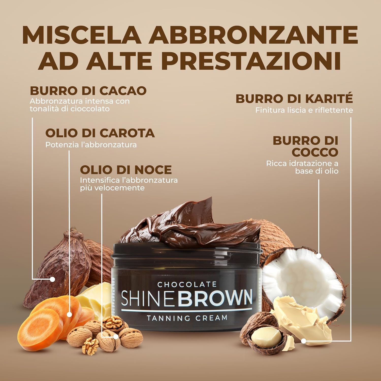 Thumbnail 2 de BYROKKO Shine Brown Crema Acceleratore Abbronzante al cioccolato (200 ml) per lettini e sole