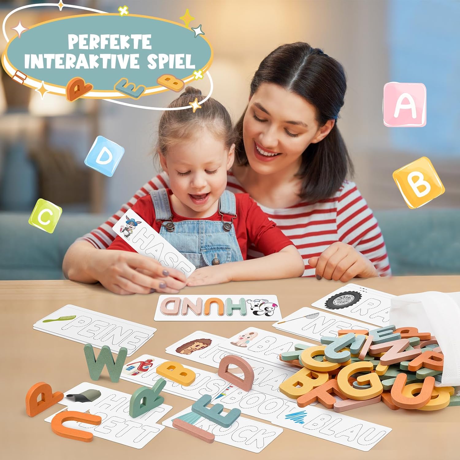 Detalle de Joozmui Montessori Steckpuzzle für Kinder 3–8 Jahre 🧩