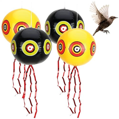 COM-FOUR® 4x palloncino repellente per uccelli – spaventapasseri con occhi finti