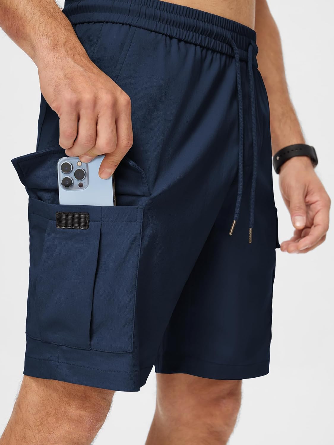 Thumbnail 2 de JMIERR Men’s Stretch Cargo Shorts with Drawstring Waist and Multi Pockets (9-Inch Inseam)