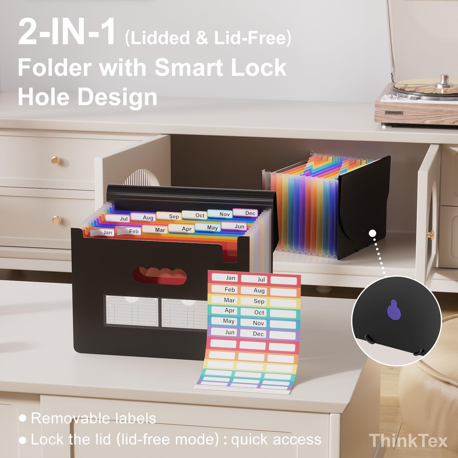 Detalle de ThinkTex Accordion File Organizer, 12 Pockets