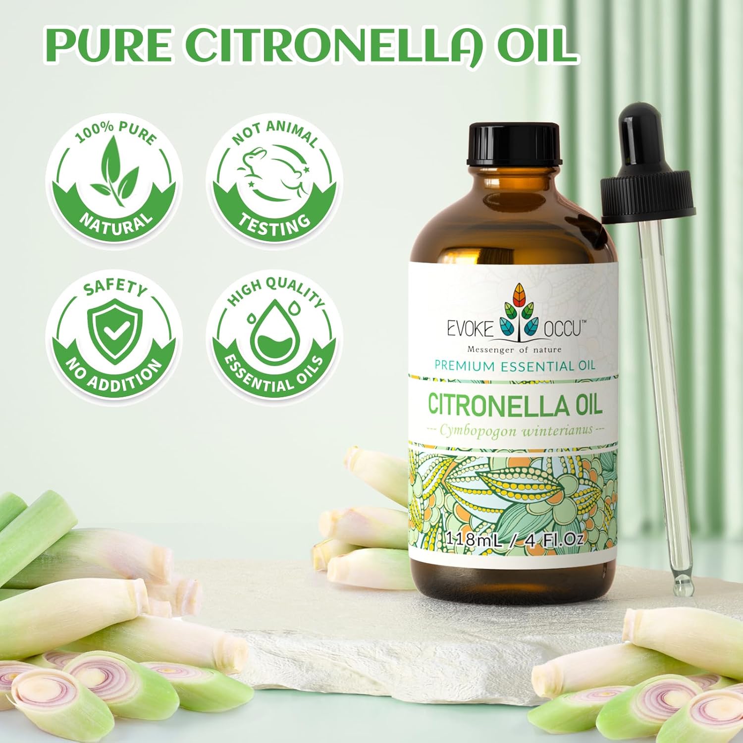 Thumbnail 6 de EVOKE OCCU Citronella Oil (4 Fl Oz) – 100% Pure Essential Oil for Cleaning, Air Freshening, and Outdoor Use