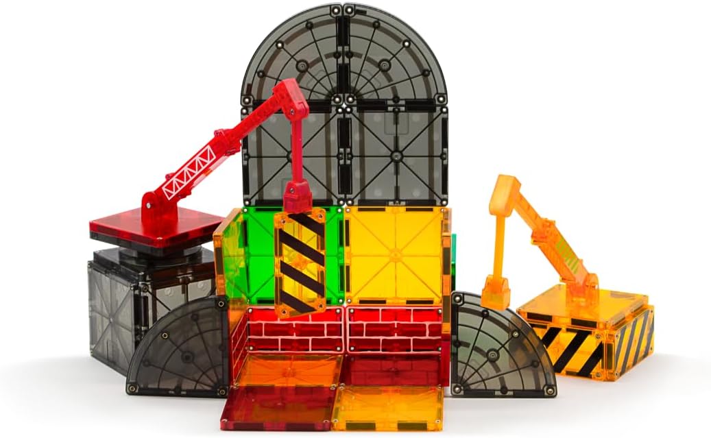 Thumbnail 6 de Magna-Tiles Builder 21632 – magnetyczny zestaw konstrukcyjny, 32 elementy z żurawiami