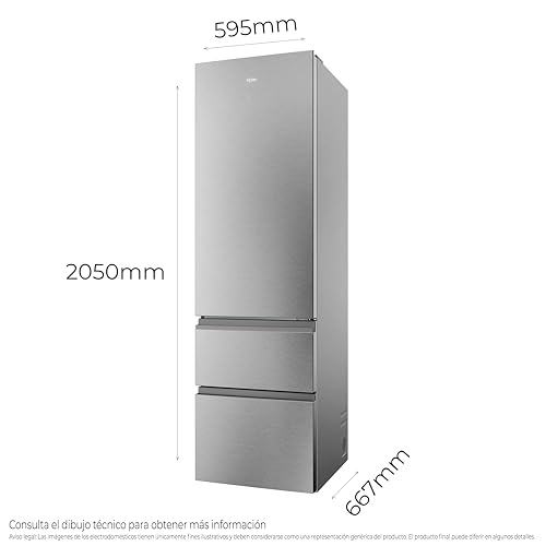 Thumbnail 1 de Haier 3D 60 HTR3620ENMG – Frigorífico Combi de 414 L con Direct Access y Fresh Zone 0°