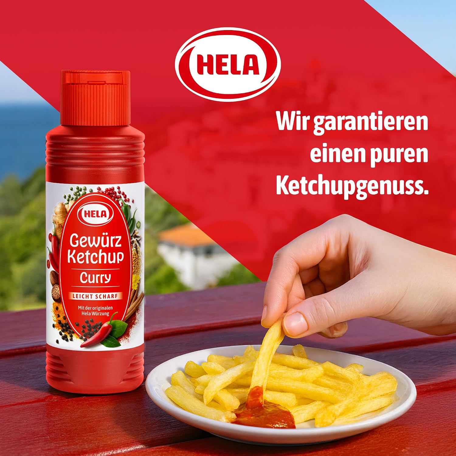 Detalle de Hela Gewürz Ketchup Curry scharf (300 ml) – würziger Curryketchup mit angenehmer Schärfe