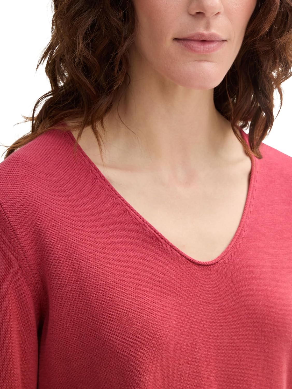 Thumbnail 2 de TOM TAILOR Damen-Strickpullover mit V-Ausschnitt (langarm)