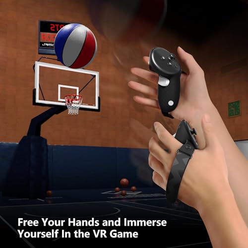 Detalle de AMVR Funda de agarre para mando Meta/Oculus Quest 3/3S (tamaño estándar), con tapa de batería y protector