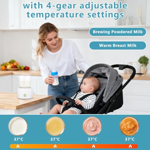 Detalle 2 de Vicloon Portable Baby Bottle Warmer, Rechargeable, 4 Temperatures