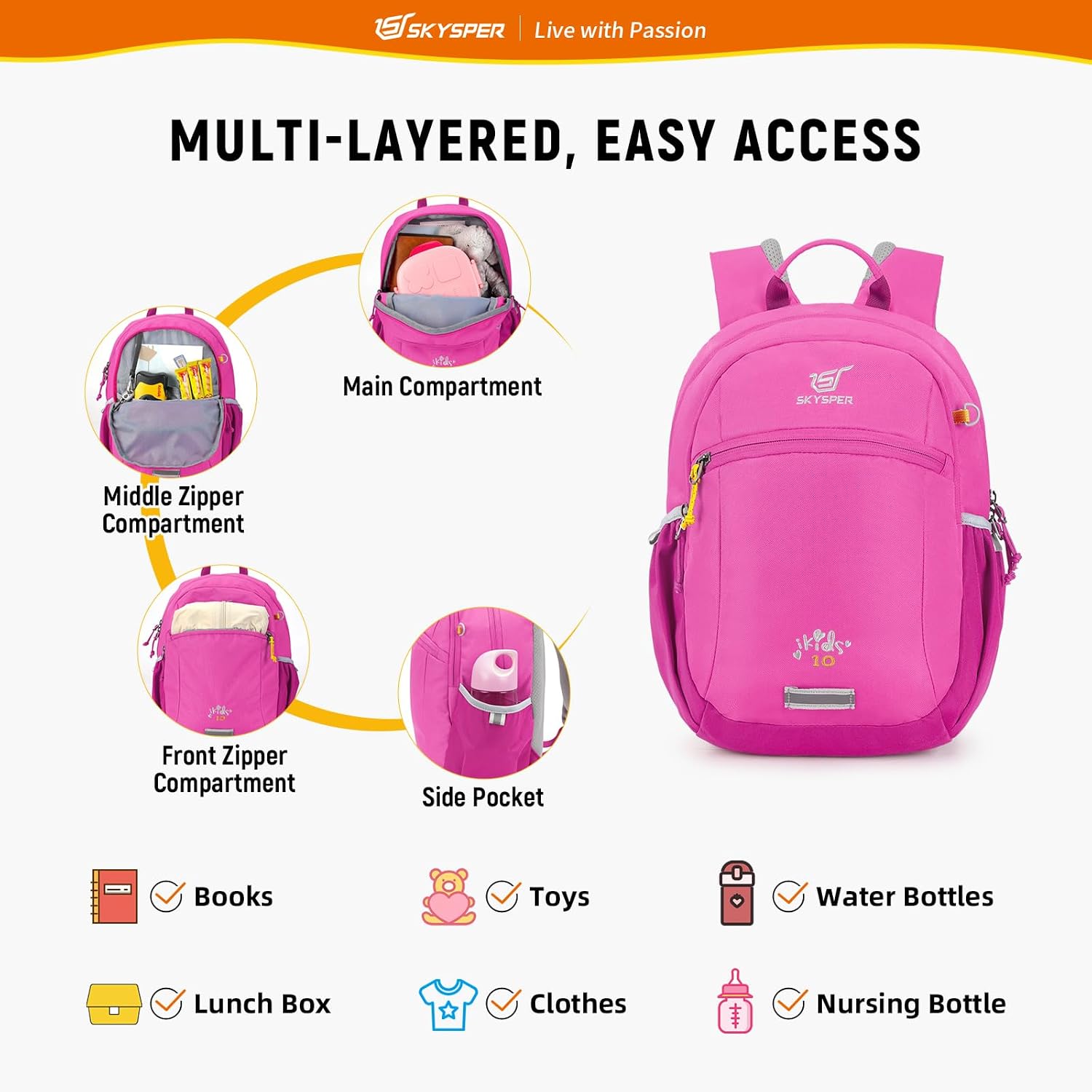 Detalle 2 de SKYSPER Kinderrucksack 10L Wanderrucksack